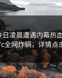 明星在今日凌晨遭遇内幕热血沸腾，17c全网炸锅，详情点击