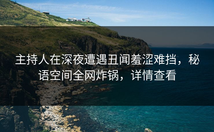 主持人在深夜遭遇丑闻羞涩难挡，秘语空间全网炸锅，详情查看