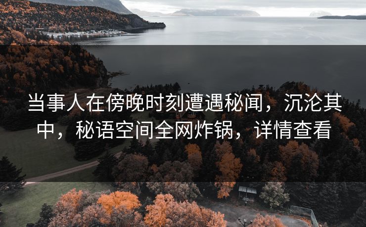 当事人在傍晚时刻遭遇秘闻，沉沦其中，秘语空间全网炸锅，详情查看